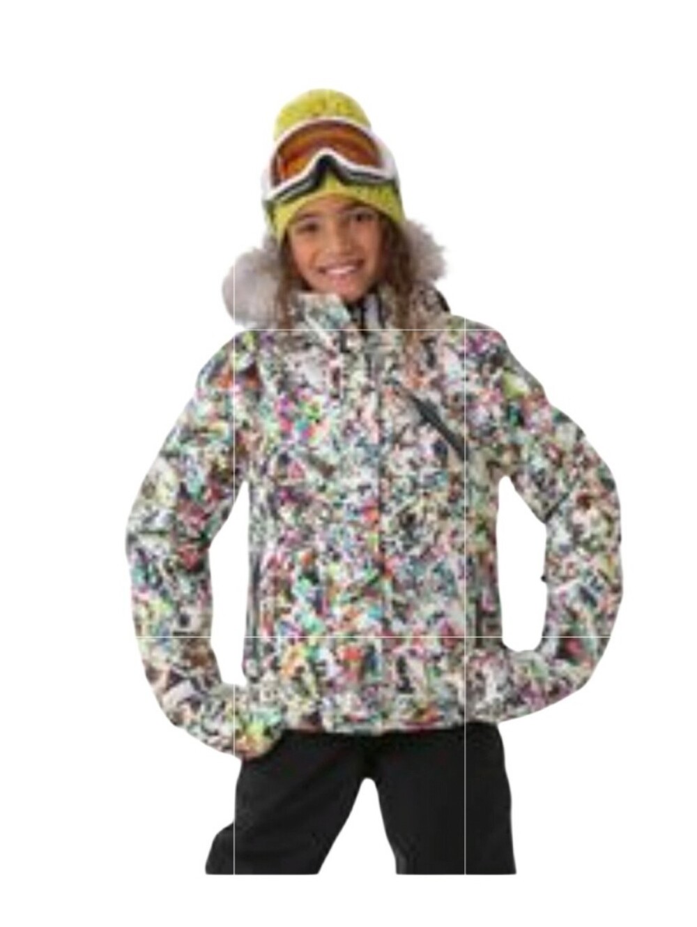 Spyder Kids Ski Hooded Waterproof Jacket - Multicolor Pink Trim Size XL